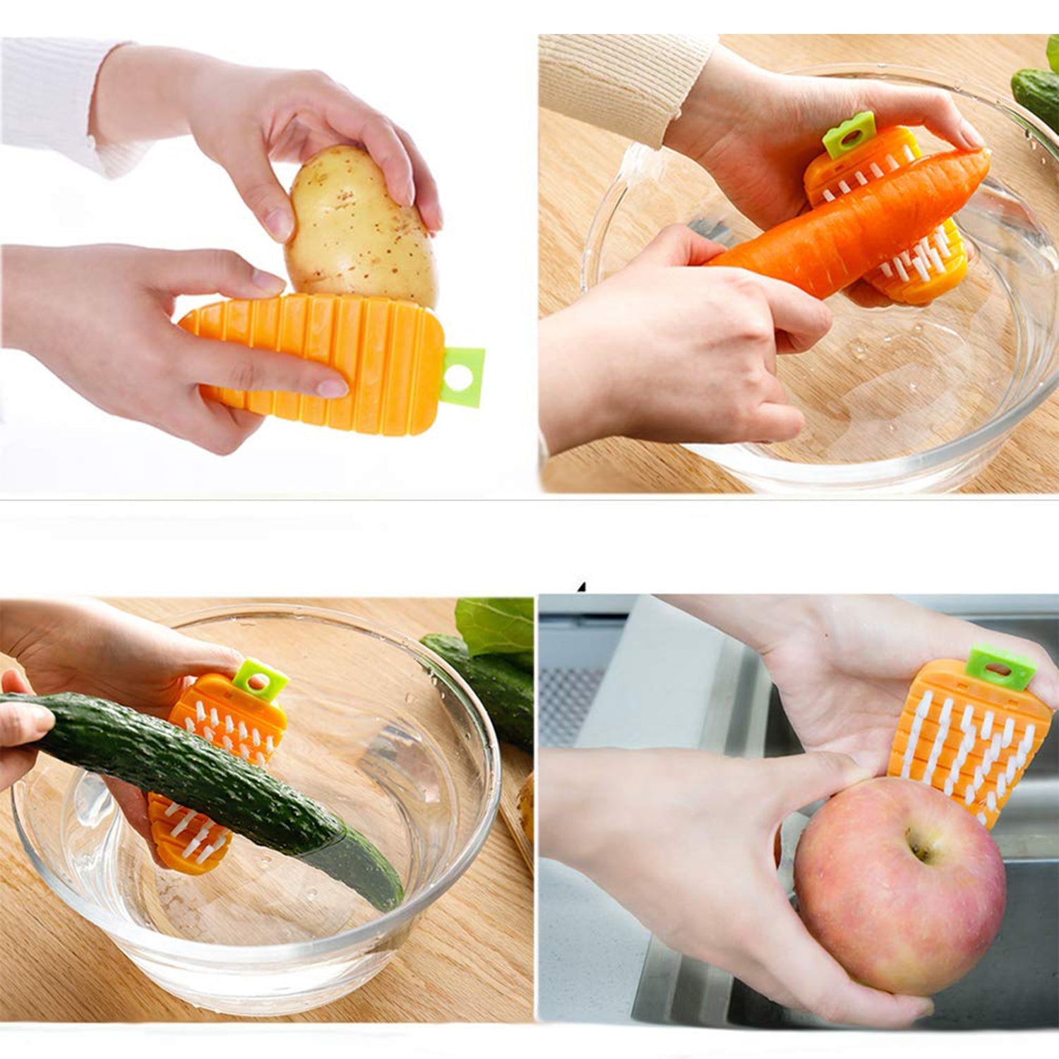 2909 Vegetable Scrubbing Brush, Vegetable Scrubber Non‑Toxic Fruit Brush Carrot Shape Vegetable Brush for Potato for Vegetable DeoDap 2909 Vegetable Scrubbing Brush, Vegetable Scrubber Non‑Toxic Fruit Brush Carrot Shape Vegetable Brush for Potato for Vegetable DeoDap